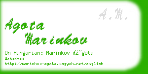 agota marinkov business card